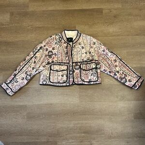 7 For All Mankind puffy floral cropped jacket